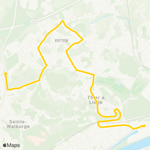 TEC Liège - Verviers Coronmeuse - Thier-À-Liège - P+R Vottem map