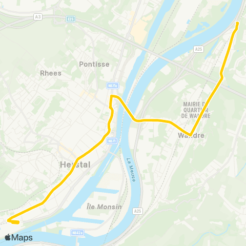 TEC Liège - Verviers Coronmeuse - Herstal - Wandre - Cheratte map