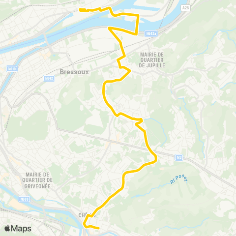 TEC Liège - Verviers Coronmeuse - Jupille - Chênée map