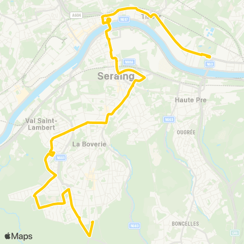 TEC Liège - Verviers Sclessin - Jemeppe - Bois de l'Abbaye - Beauséjour map