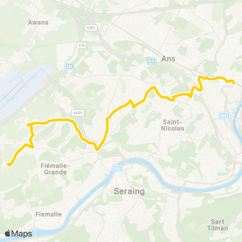 TEC Liège - Verviers St-Lambert - Montegnée - Grâce-Hollogne - Mons map