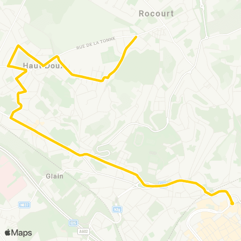 TEC Liège - Verviers St-Lambert - Ans - Cité Lonay - XIV Verges map