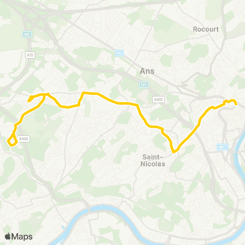 TEC Liège - Verviers St-Lambert - Grâce-Hollogne - Aulichamps map