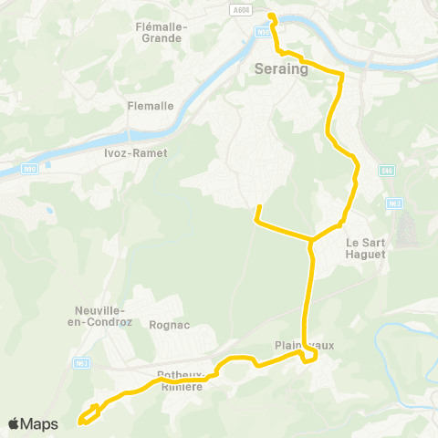 TEC Liège - Verviers Jemeppe - Ougrée - Boncelles - Beauséjour - Rotheux map