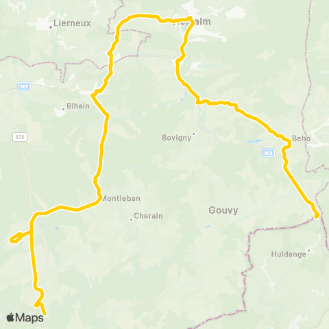 TEC Namur-Luxembourg Houffalize - Vielsalm - Schmiede map
