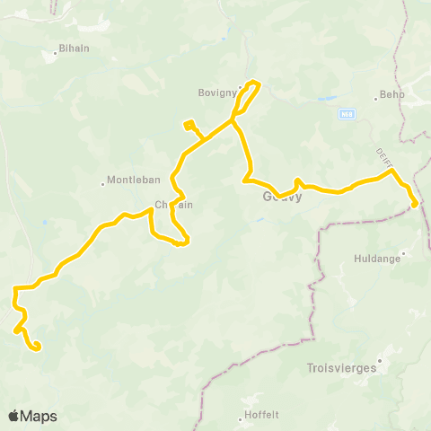 TEC Namur-Luxembourg Houffalize - Gouvy - Schmiede map