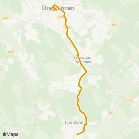 TEDbus L05 - les Arcs - Draguignan map