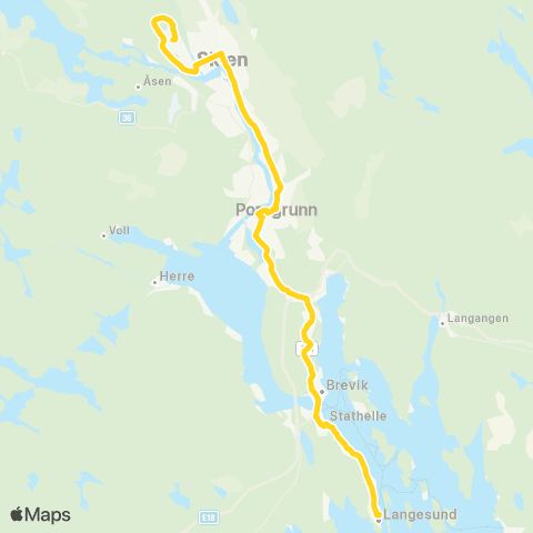 Farte Gulset-Skien-Langesund map