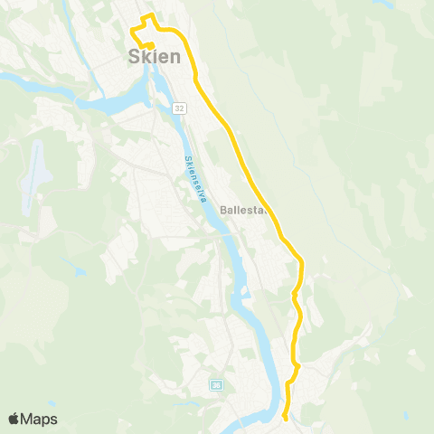 Farte Skien-Ballestad-Porsgrunn map