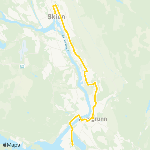 Farte Skien-Bølehøgda-Herøya map