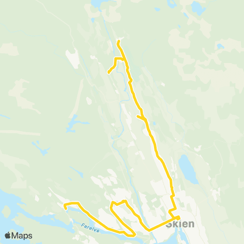 Farte Jønnevall-Skien-Skotfoss map