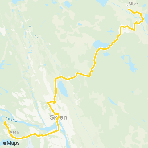 Farte Siljan-Skien-Åfoss map