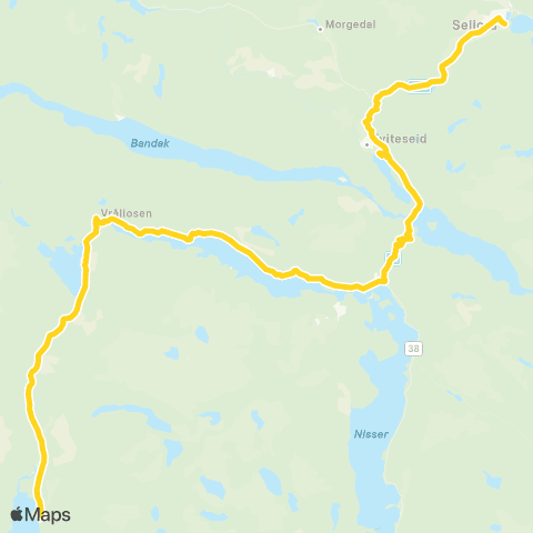 Farte Fyresdal-Seljord map