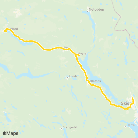 Farte Seljord-Bø-Skien map