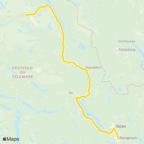 Farte Rjukan-Notodden map