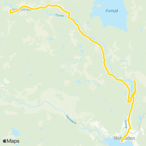 Farte Notodden-Bolkesjø-Gransherad map