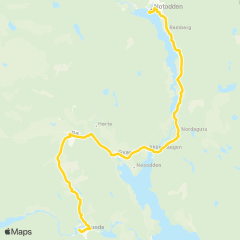 Farte Notodden-Nordagutu-Gvarv-Bø map