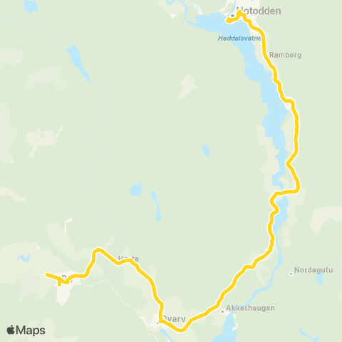 Farte Notodden-Hjukesvelta-Hørte-Bø map