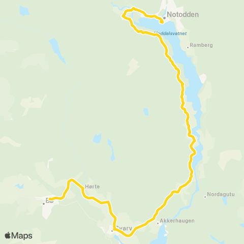 Farte Notodden-Simones-Hørte-Bø map