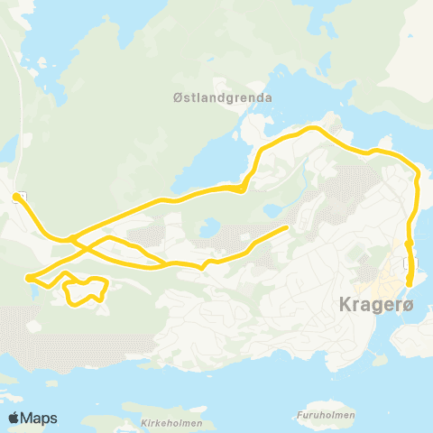 Farte Bybuss Kragerø map