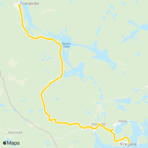 Farte Drangedal-Kragerø map