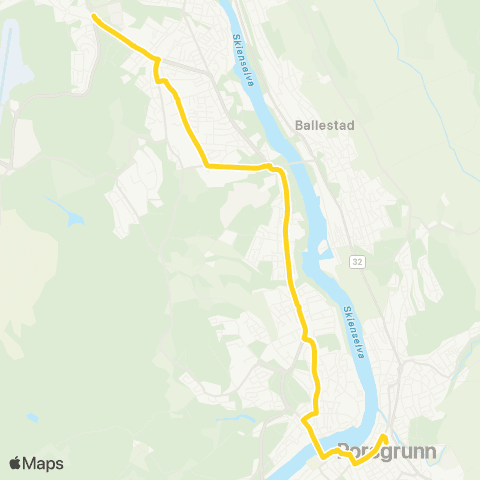 Farte Porsgrunn-Kjørbekk-Moflata map