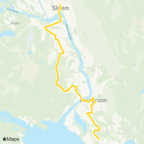 Farte Skien-Klyve-Stridsklev map