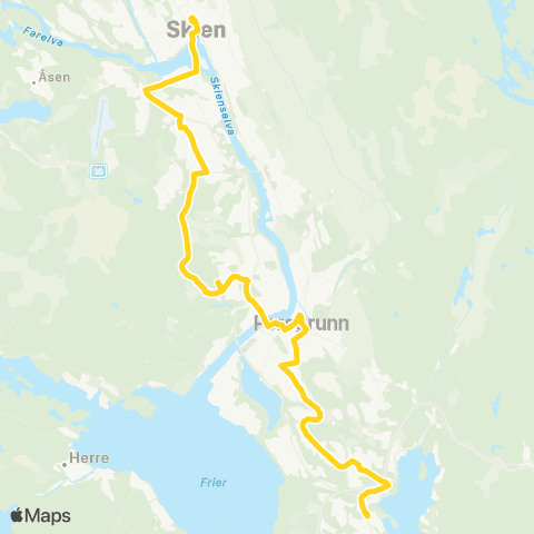 Farte Skien-Klyve-Skjelsvik map