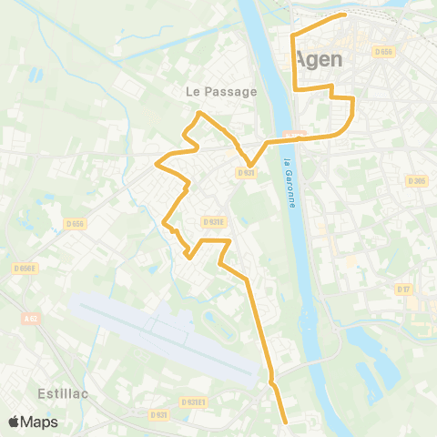 Tempo Bellevue - De Viau - Préf. - Gare (via Jasmin) map