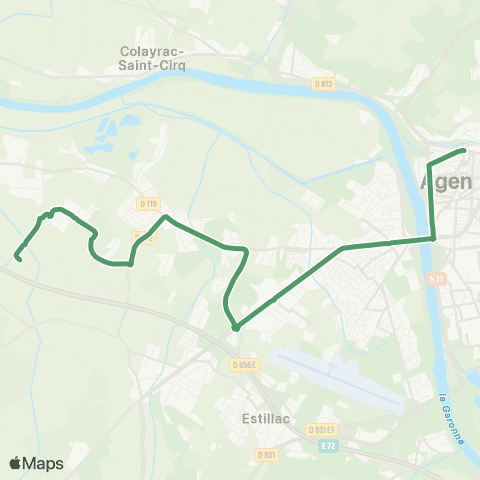 Tempo Gare d'Agen - Technopôle Agen Garonne map