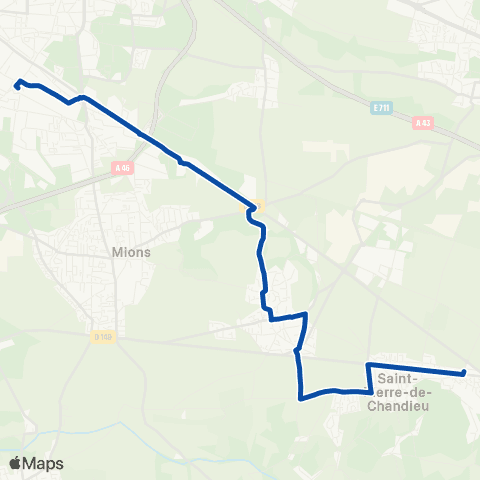 TER Auvergne-Rhône-Alpes St-Pierre de Chandieu - Saint-Priest map