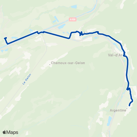 TER Auvergne-Rhône-Alpes St-Pierre d'Albigny - St-Jean-de-Maurienne map
