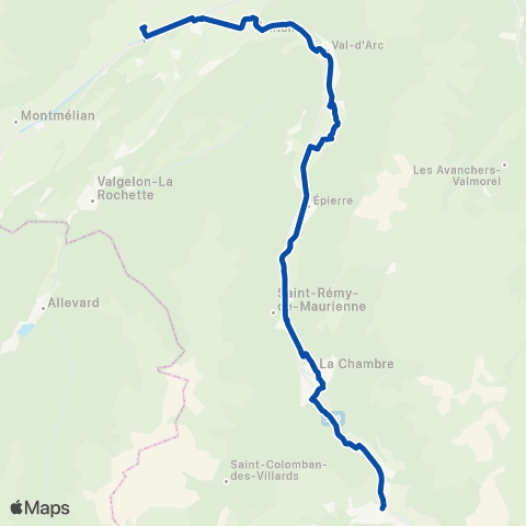 TER Auvergne-Rhône-Alpes Chambery - Modane map