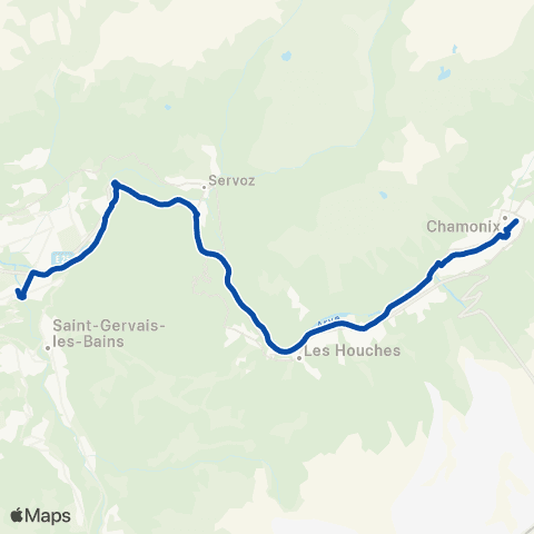 TER Auvergne-Rhône-Alpes St-Gervais les Bains - Chamonix - Vallorcine map