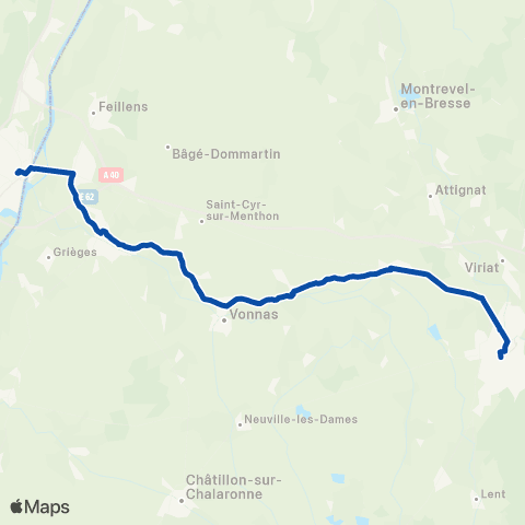 TER Auvergne-Rhône-Alpes Ambérieu - Mâcon map