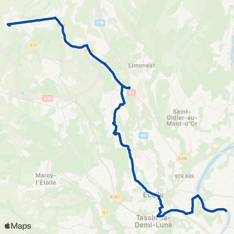 TER Auvergne-Rhône-Alpes Lozanne - Tassin map