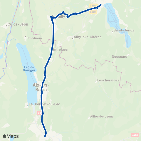 TER Auvergne-Rhône-Alpes Annecy - Chambery map