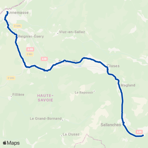 TER Auvergne-Rhône-Alpes Bellegarde - St-Gervais les Bains map