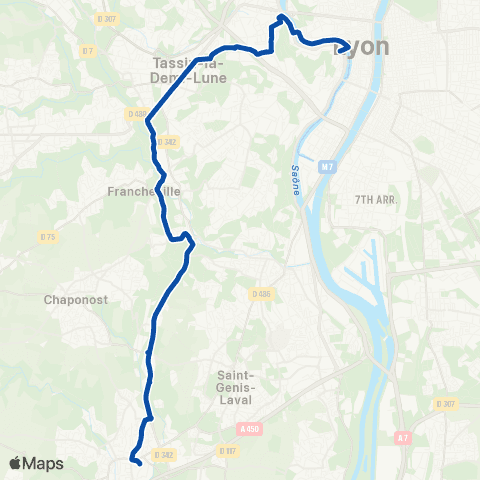 TER Auvergne-Rhône-Alpes Lyon Saint-Paul - Brignais map