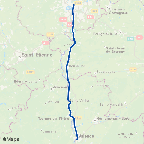 TER Auvergne-Rhône-Alpes Lyon Part Dieu - Avignon - Marseille map