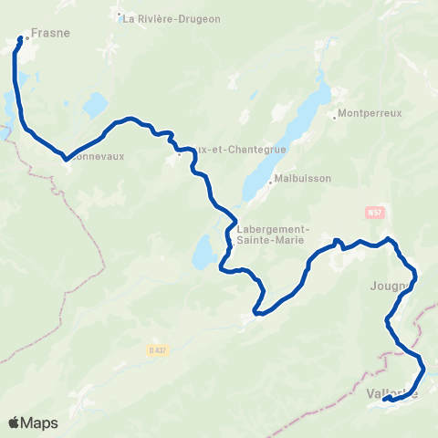 TER Mobigo (Bourgogne-Franche-Comté) Frasne - Vallorbe map