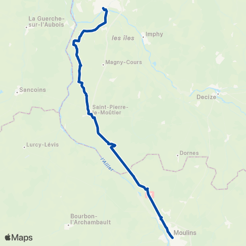 TER Mobigo (Bourgogne-Franche-Comté) Nevers - Lozanne map