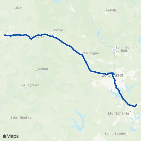 TER Mobigo (Bourgogne-Franche-Comté) Dijon - Nevers map