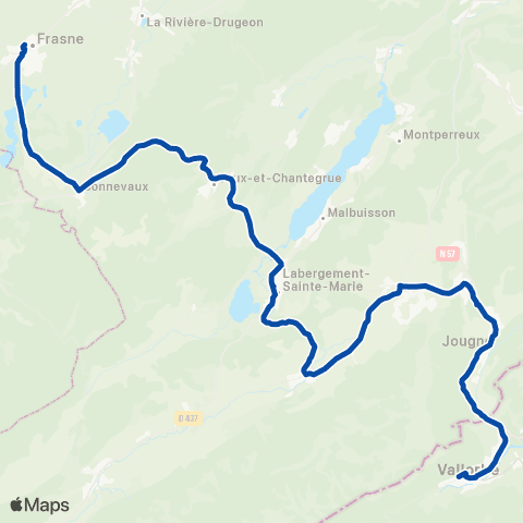 TER Mobigo (Bourgogne-Franche-Comté) Pontarlier - Vallorbe map