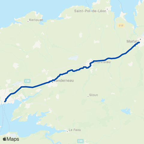 BreizhGo Bretagne Rennes - Brest map