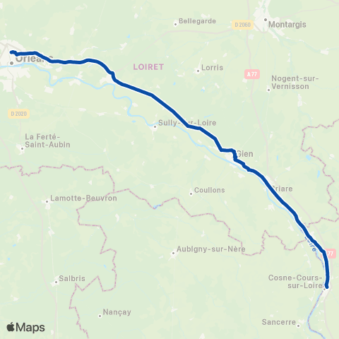 TER Rémi (Centre-Val de Loire) Paris - Montargis - Nevers map