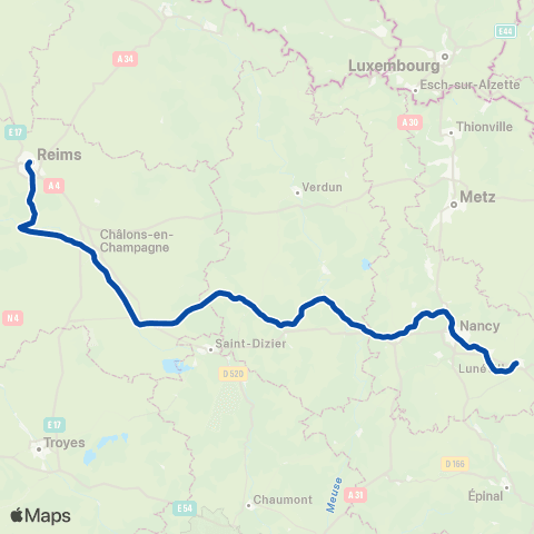 TER Fluo (Grand Est) Fluo Grand-Est map