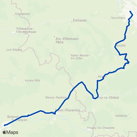 TER Fluo (Grand Est) Troyes - Laroche Migennes map