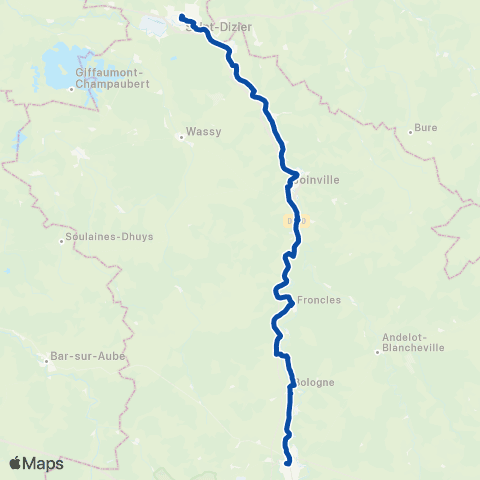 TER Fluo (Grand Est) St Dizier - Chaumont map