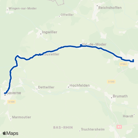 TER Fluo (Grand Est) Saverne - Haguenau map